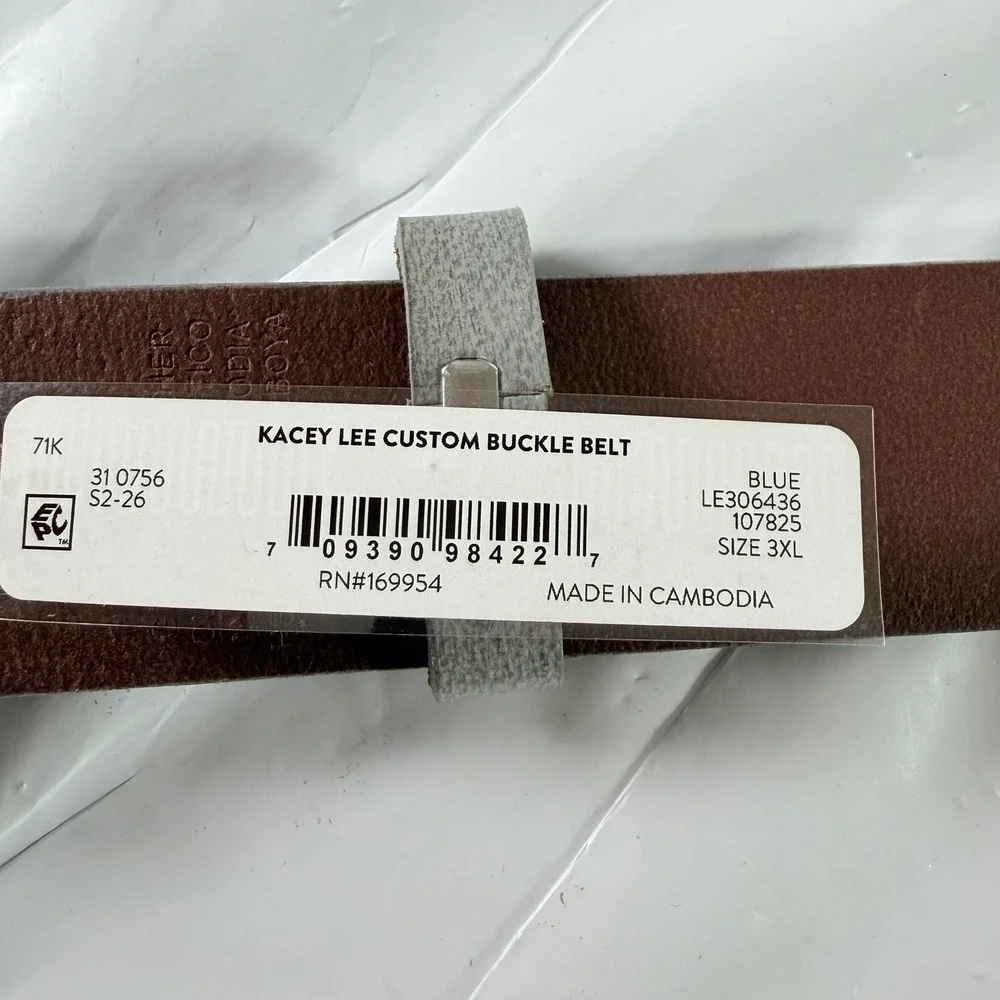 Kacey Musgraves Lee Western Leather Belt Middle of Nowhere Floral Buckle 3X 3XL